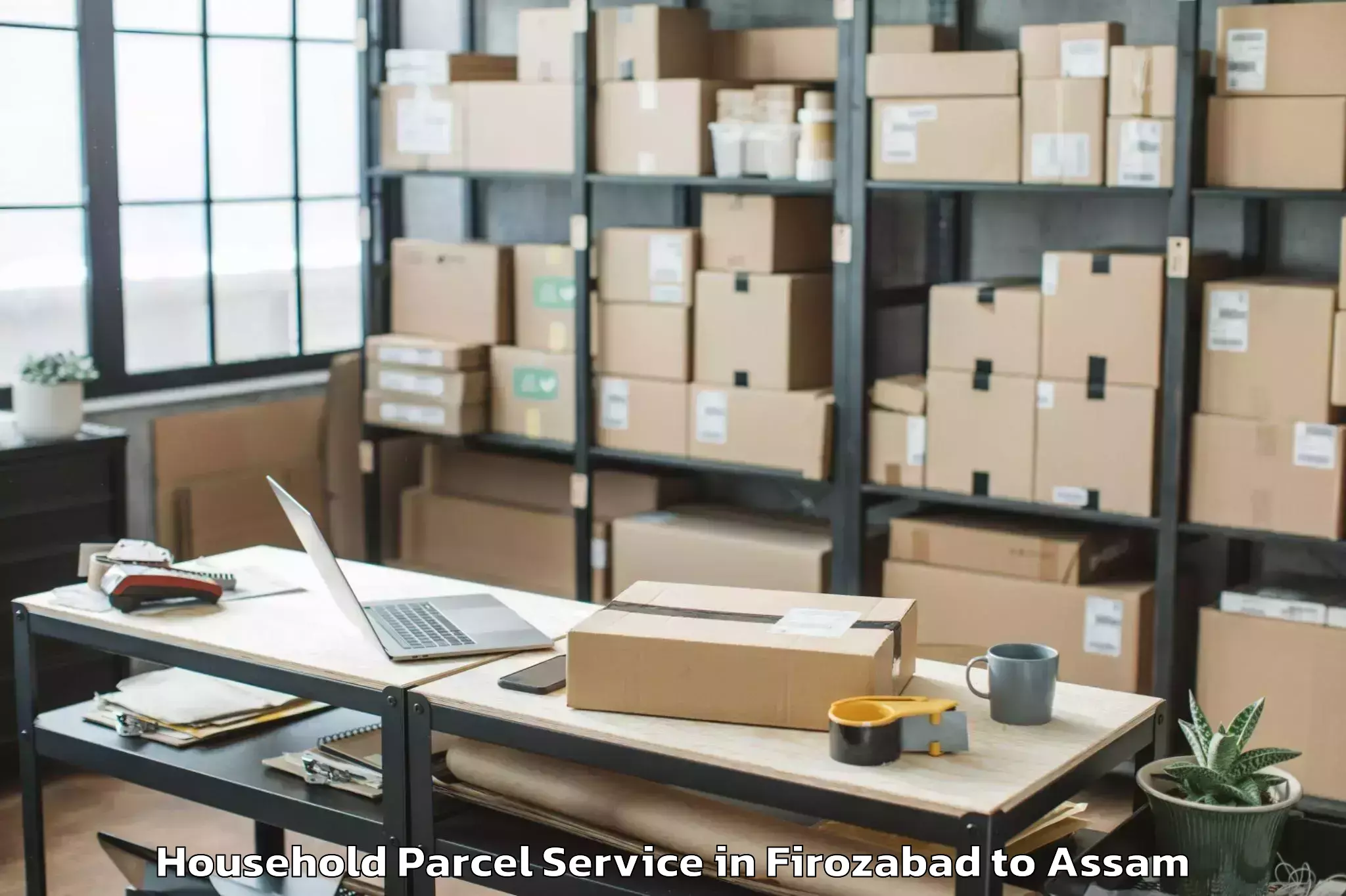 Professional Firozabad to Pachim Nalbari Household Parcel